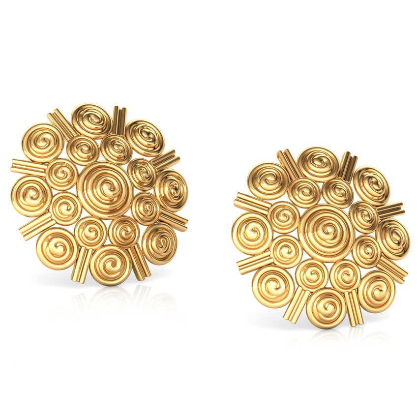 Bunched Gold Stud Earrings Bunched Gold Stud Earrings