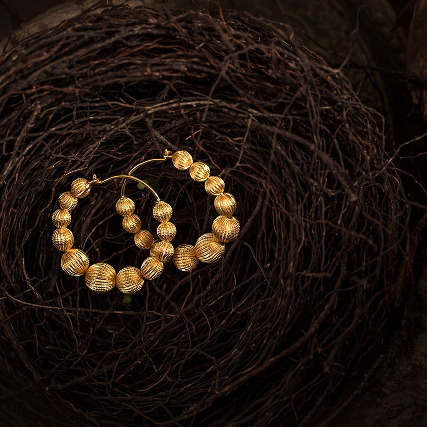 Rigged Gold Hoop Earrings