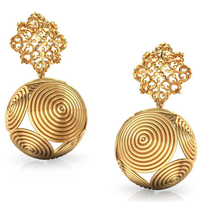 Dome Swirl Gold Drop Earrings Dome Swirl Gold Drop Earrings