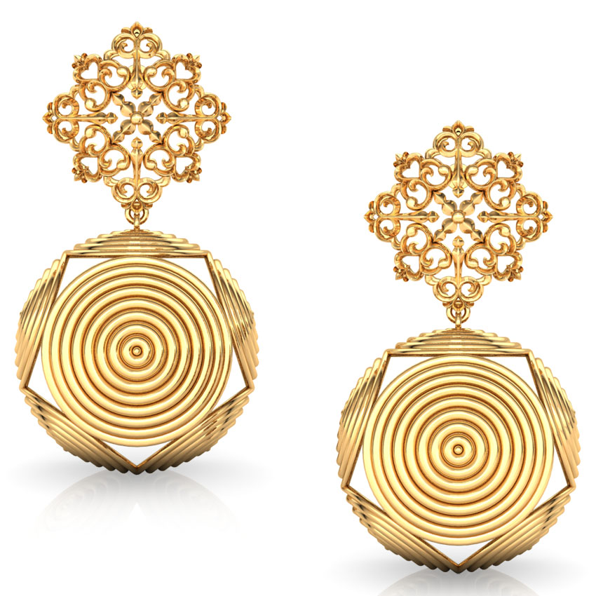 Dome Swirl Gold Drop Earrings Dome Swirl Gold Drop Earrings