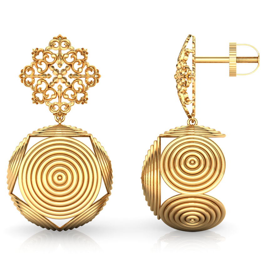 Dome Swirl Gold Drop Earrings Dome Swirl Gold Drop Earrings