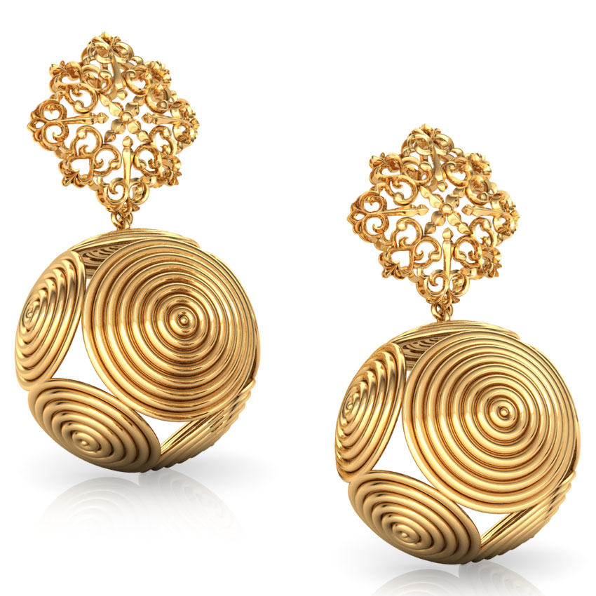 Dome Swirl Gold Drop Earrings Dome Swirl Gold Drop Earrings