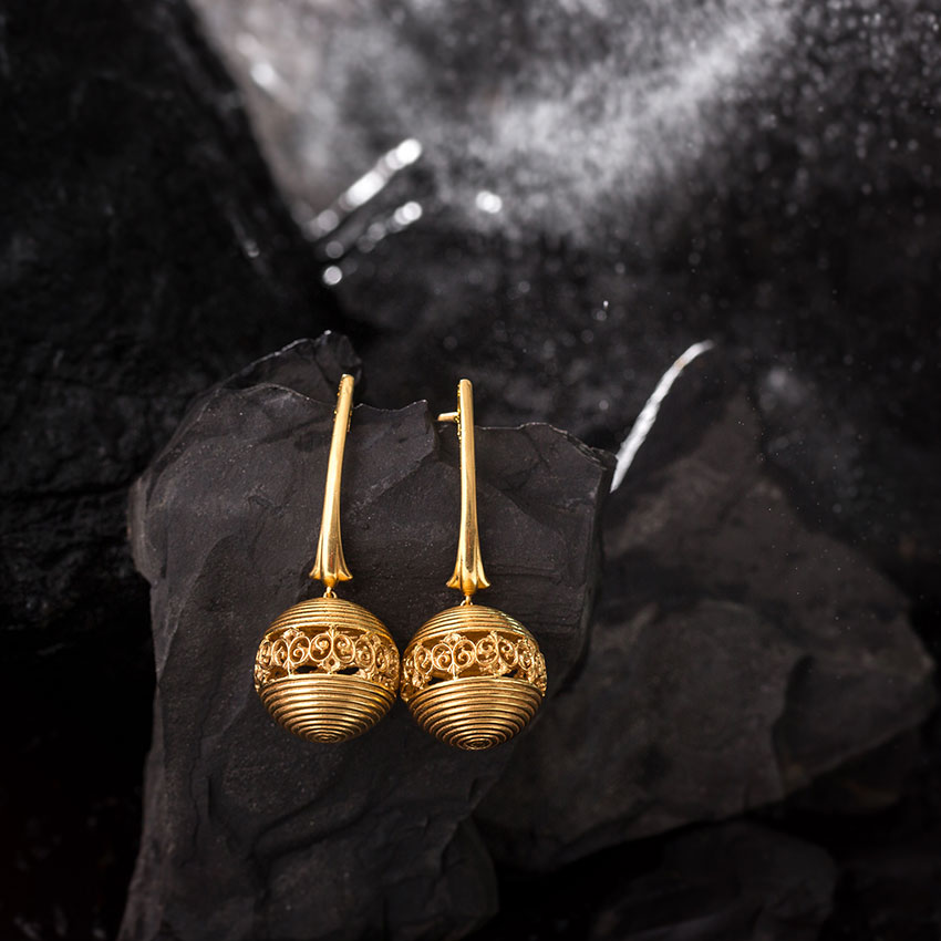 Spherical Gold Drop Earrings Spherical Gold Drop Earrings