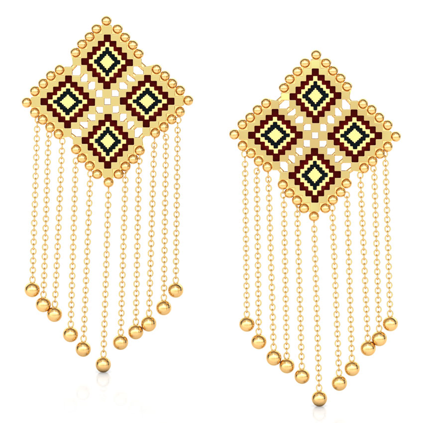 Graduating String Gold Drop Earrings