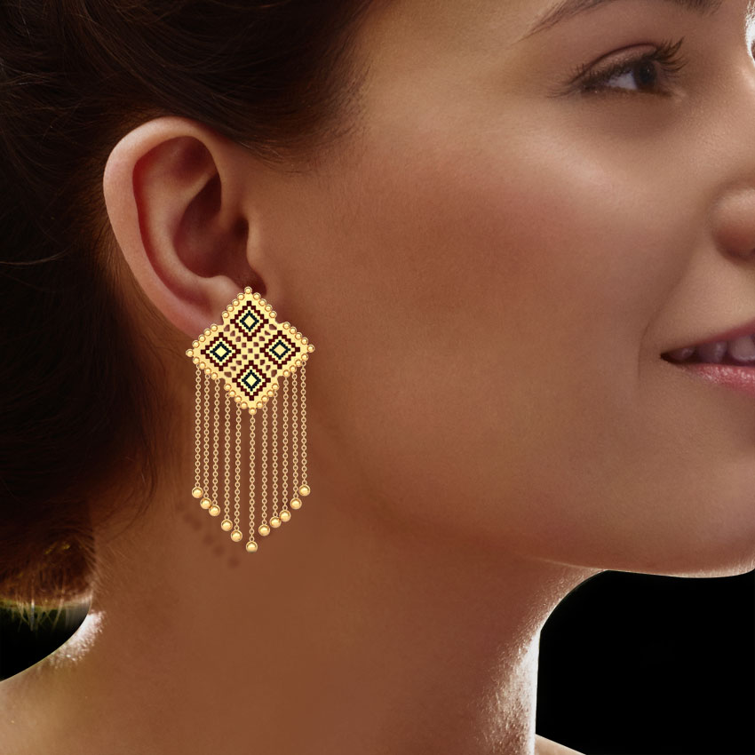 Graduating String Gold Drop Earrings