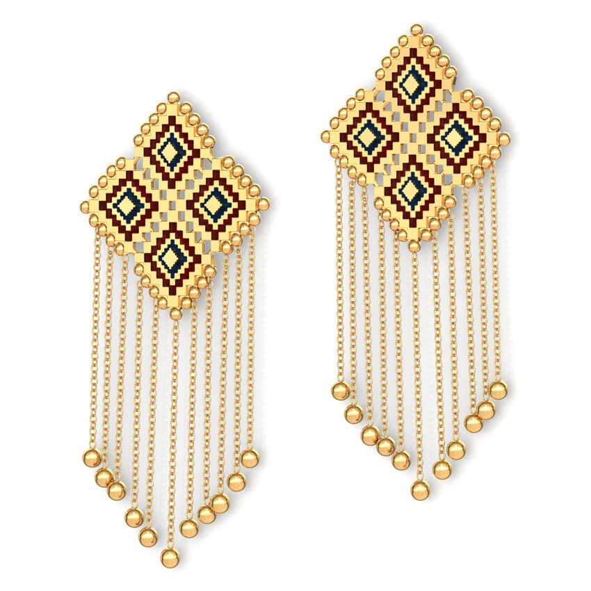 Graduating String Gold Drop Earrings
