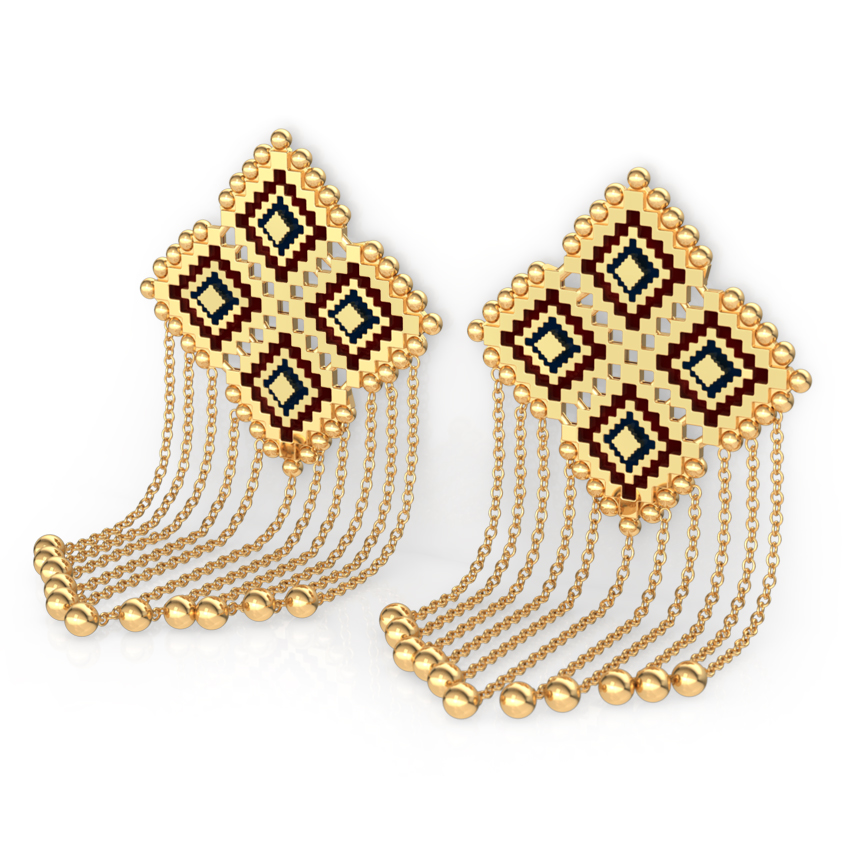 Graduating String Gold Drop Earrings