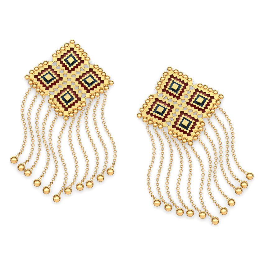 Graduating String Gold Drop Earrings