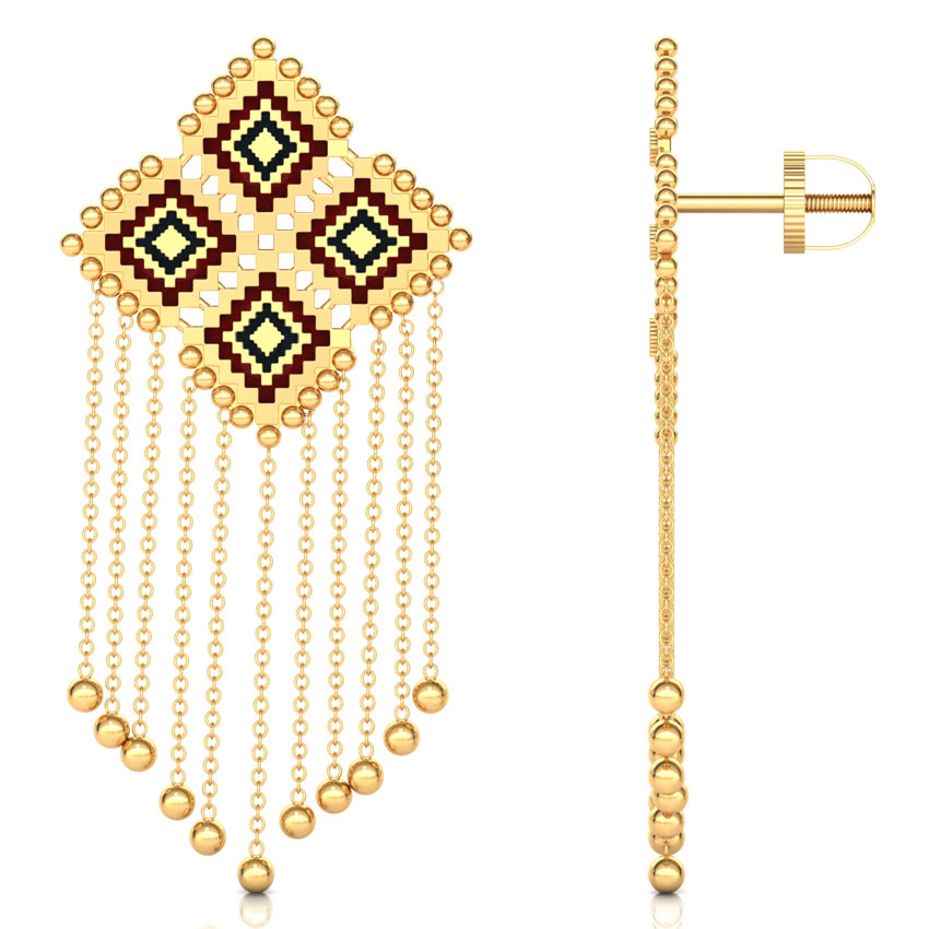 Graduating String Gold Drop Earrings