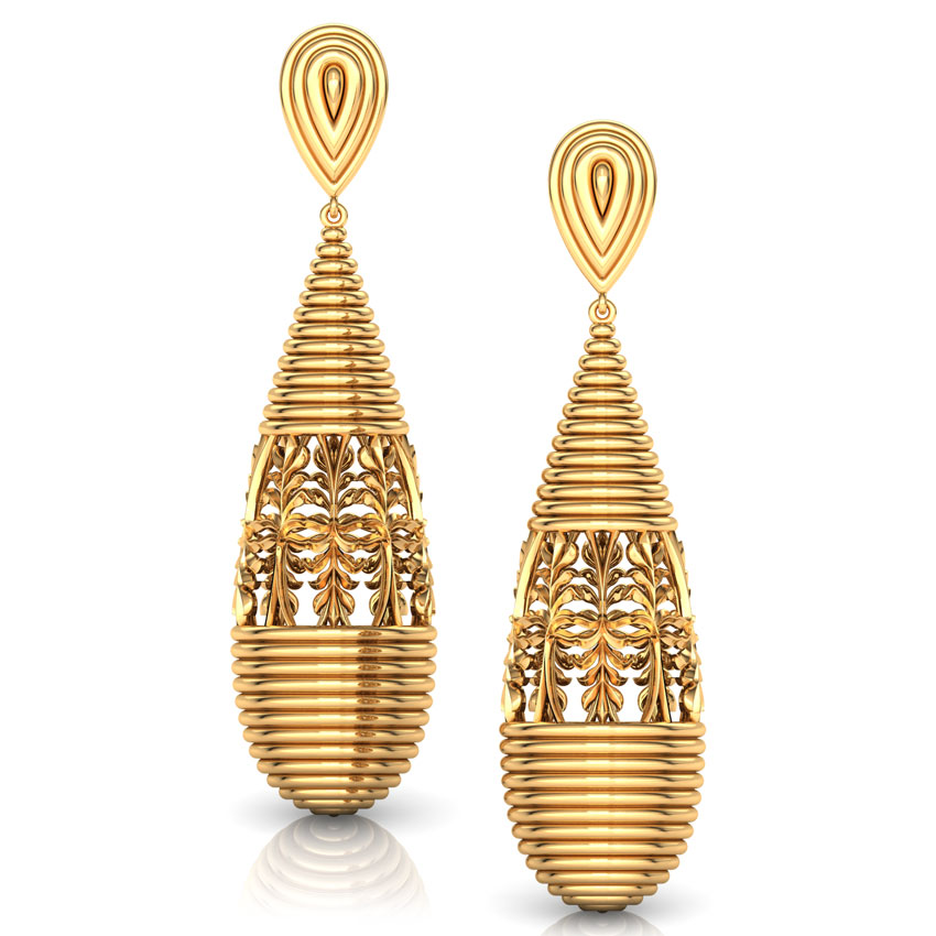 Winding Gold Drop Earrings