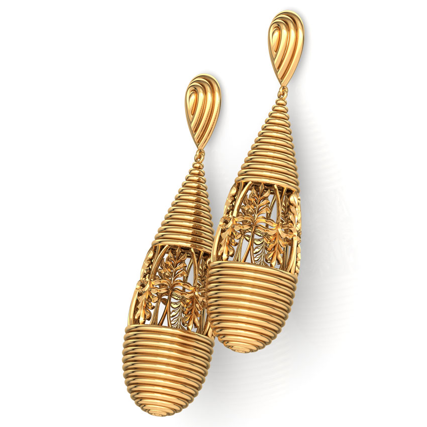 Winding Gold Drop Earrings