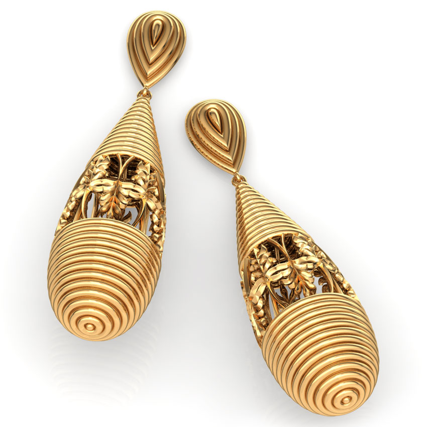 Winding Gold Drop Earrings