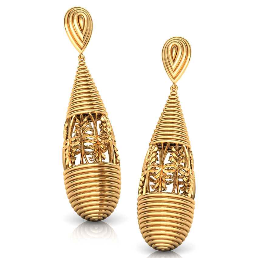 Winding Gold Drop Earrings