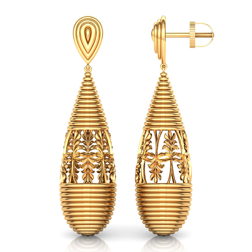 Winding Gold Drop Earrings
