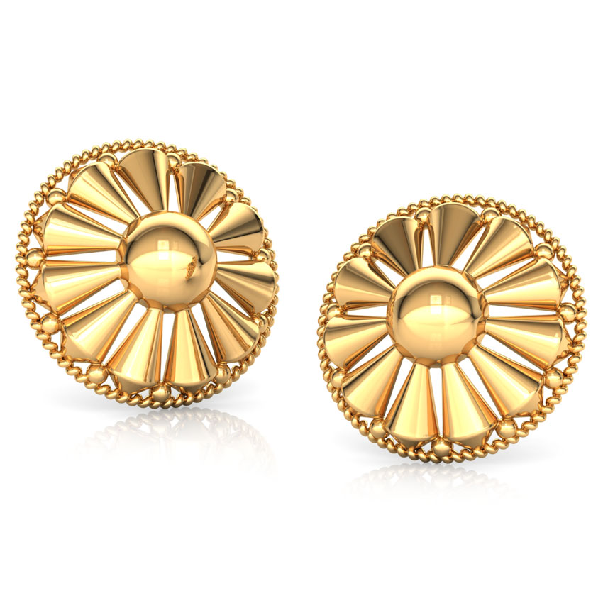 Edgy Beads Gold Stud Earrings