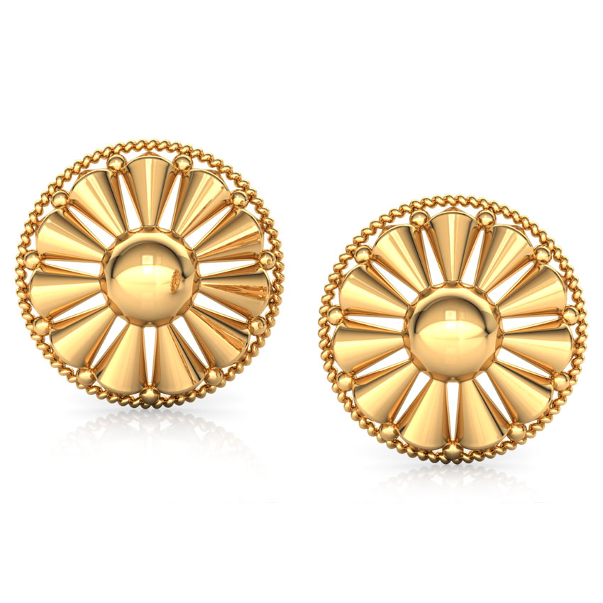 Edgy Beads Gold Stud Earrings