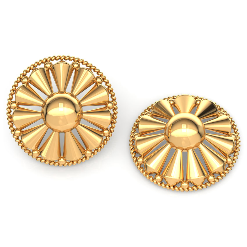 Edgy Beads Gold Stud Earrings