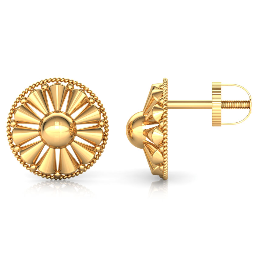 Edgy Beads Gold Stud Earrings
