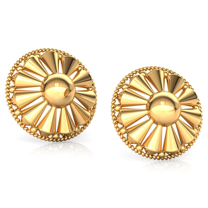 Edgy Beads Gold Stud Earrings
