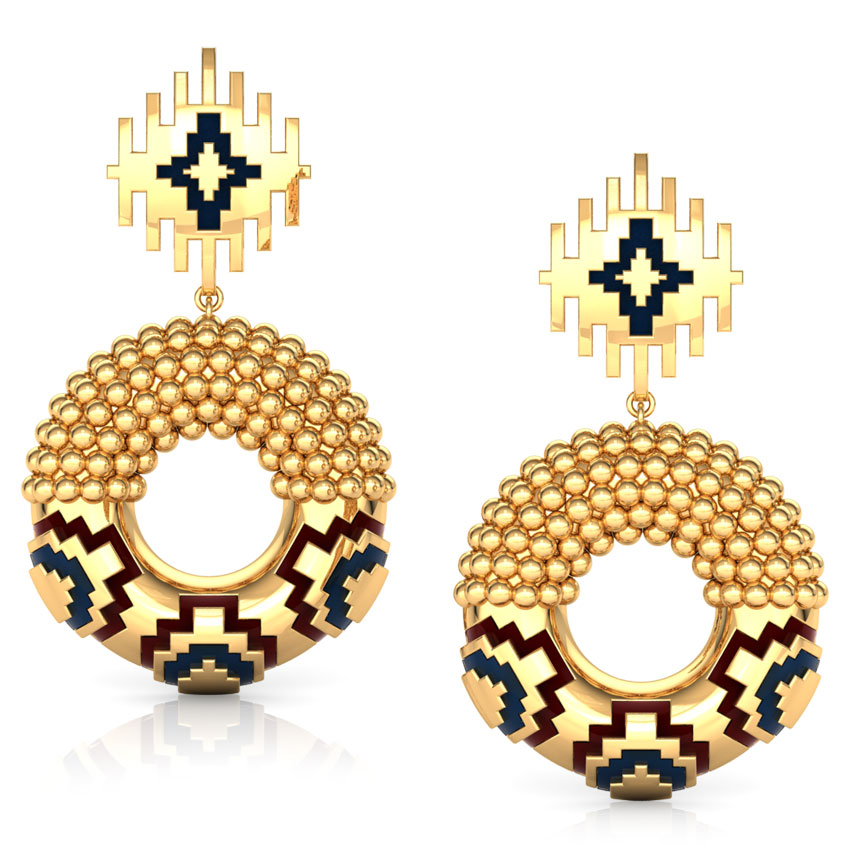 Contrast Enamel Gold Drop Earrings Contrast Enamel Gold Drop Earrings