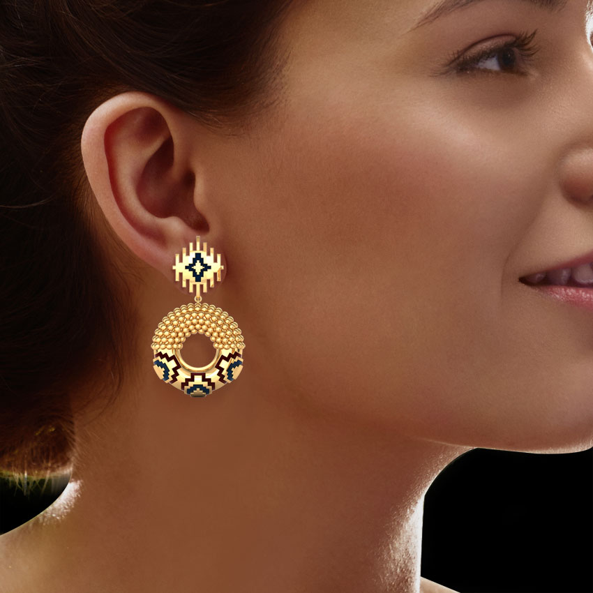 Contrast Enamel Gold Drop Earrings Contrast Enamel Gold Drop Earrings