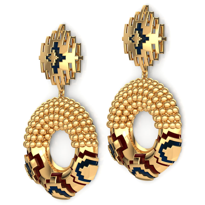 Contrast Enamel Gold Drop Earrings Contrast Enamel Gold Drop Earrings