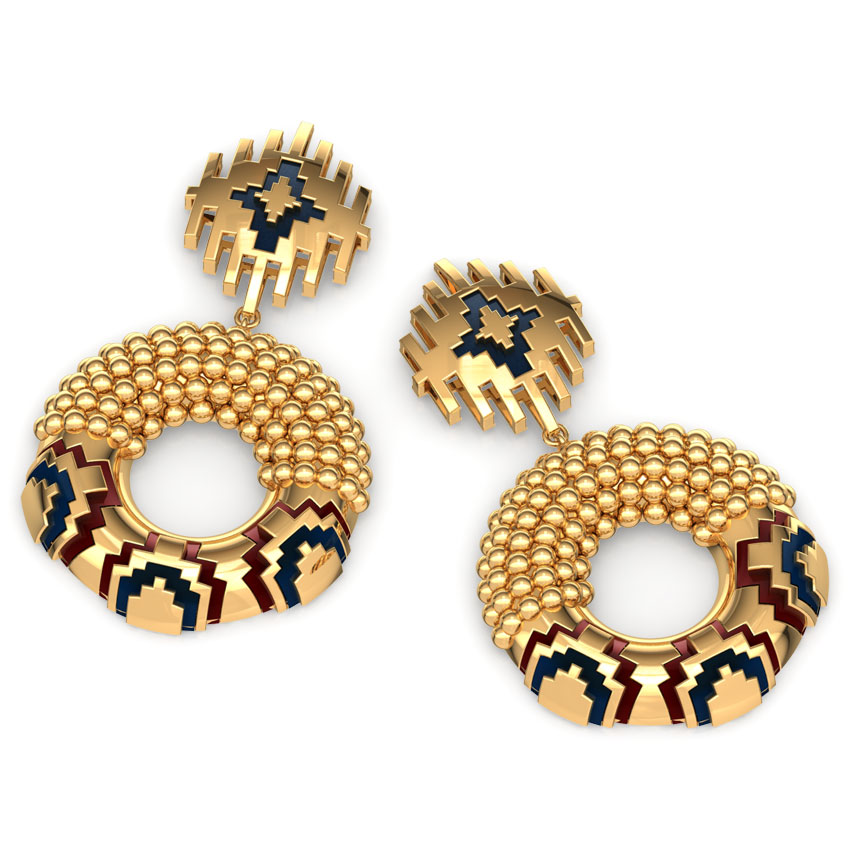 Contrast Enamel Gold Drop Earrings Contrast Enamel Gold Drop Earrings