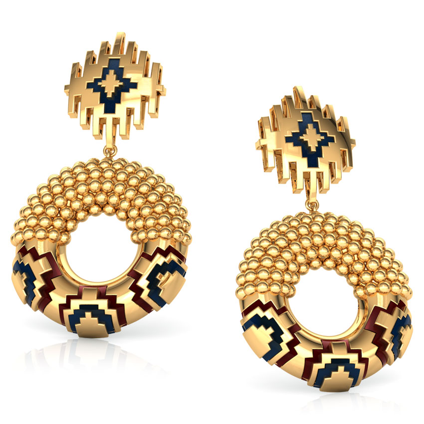 Contrast Enamel Gold Drop Earrings Contrast Enamel Gold Drop Earrings