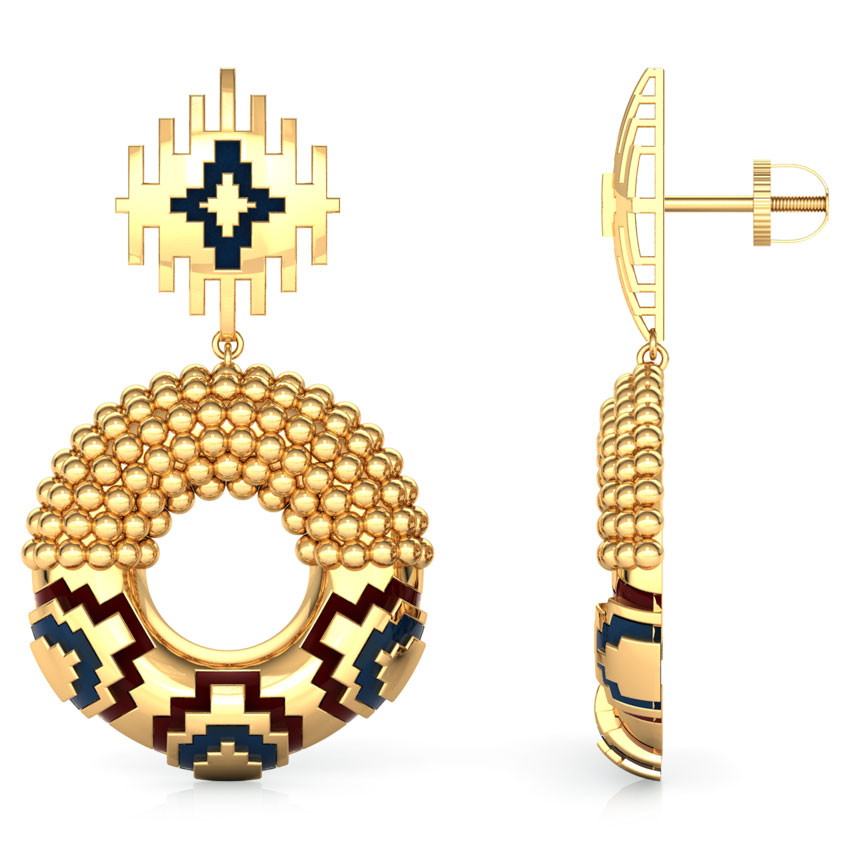 Contrast Enamel Gold Drop Earrings Contrast Enamel Gold Drop Earrings