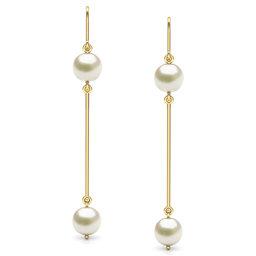Linear Pearl Drop Earrings