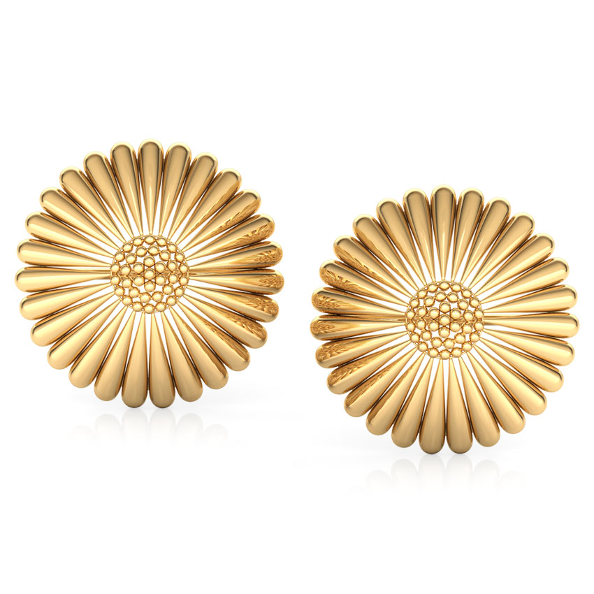 Tapered Cone Gold Stud Earrings