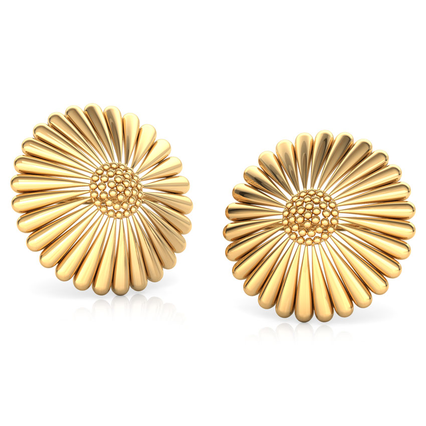 Tapered Cone Gold Stud Earrings