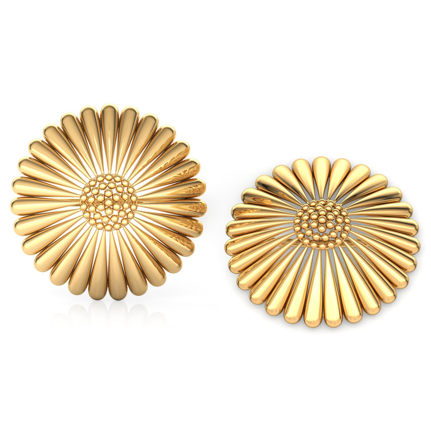 Tapered Cone Gold Stud Earrings