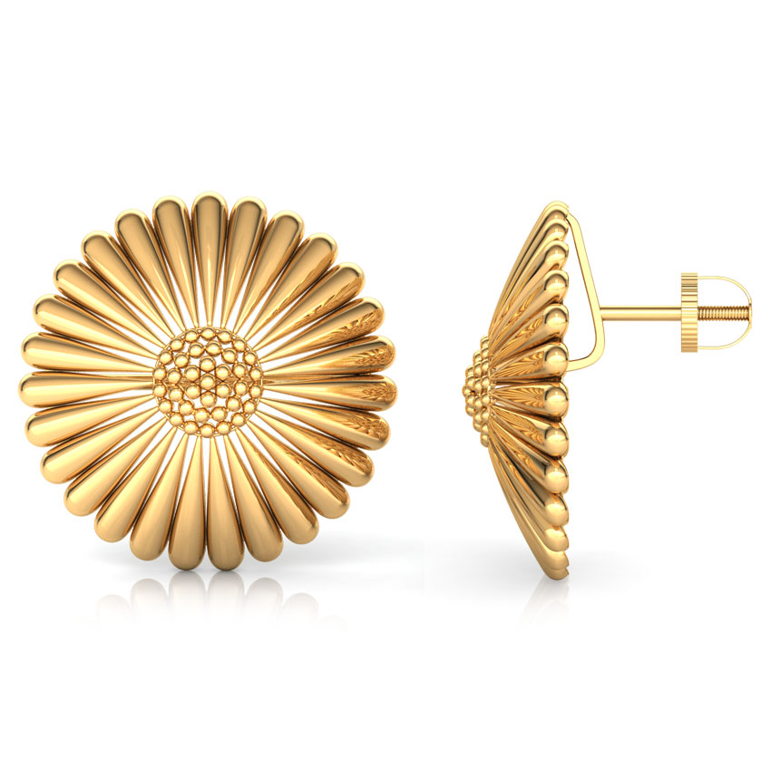 Tapered Cone Gold Stud Earrings