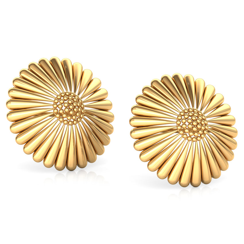 Tapered Cone Gold Stud Earrings