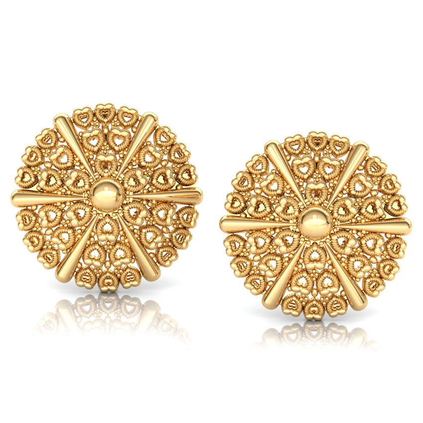 Miligrain Scroll Gold Stud Earrings Miligrain Scroll Gold Stud Earrings
