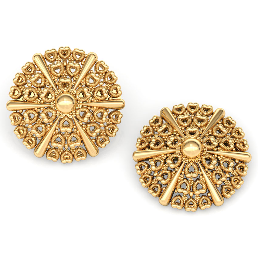 Miligrain Scroll Gold Stud Earrings Miligrain Scroll Gold Stud Earrings