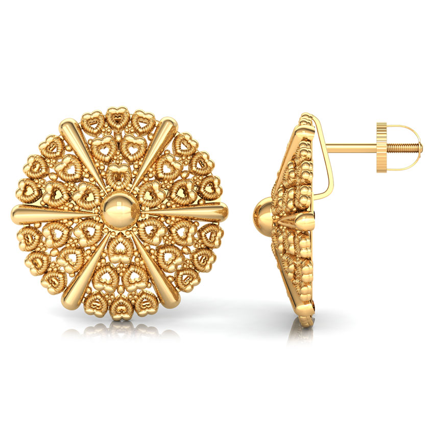 Miligrain Scroll Gold Stud Earrings Miligrain Scroll Gold Stud Earrings