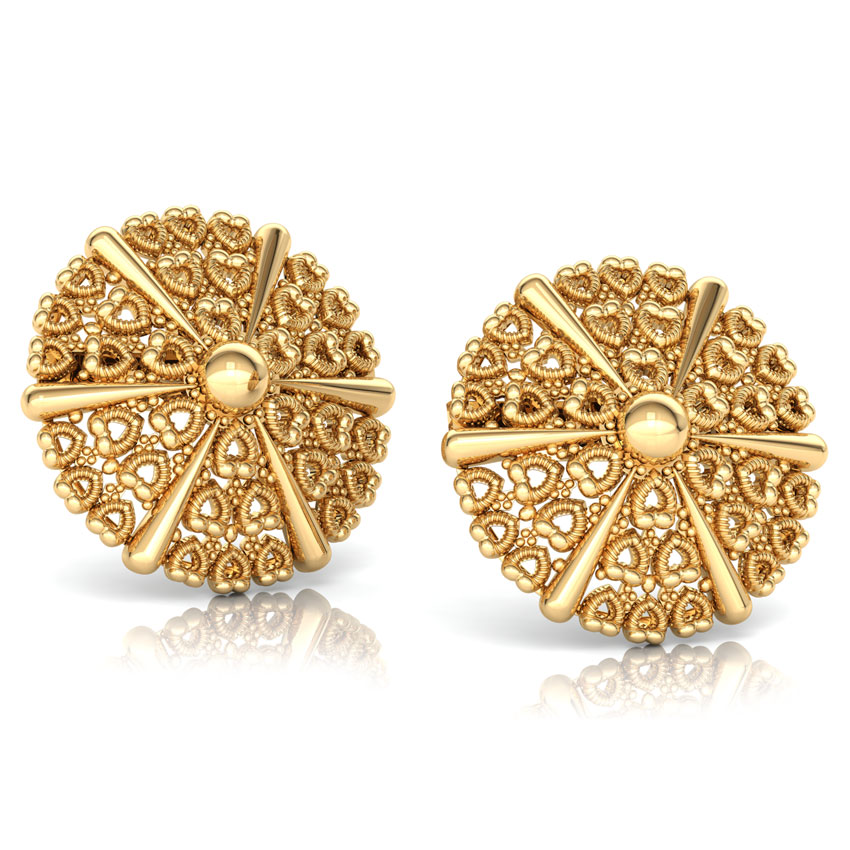 Miligrain Scroll Gold Stud Earrings Miligrain Scroll Gold Stud Earrings
