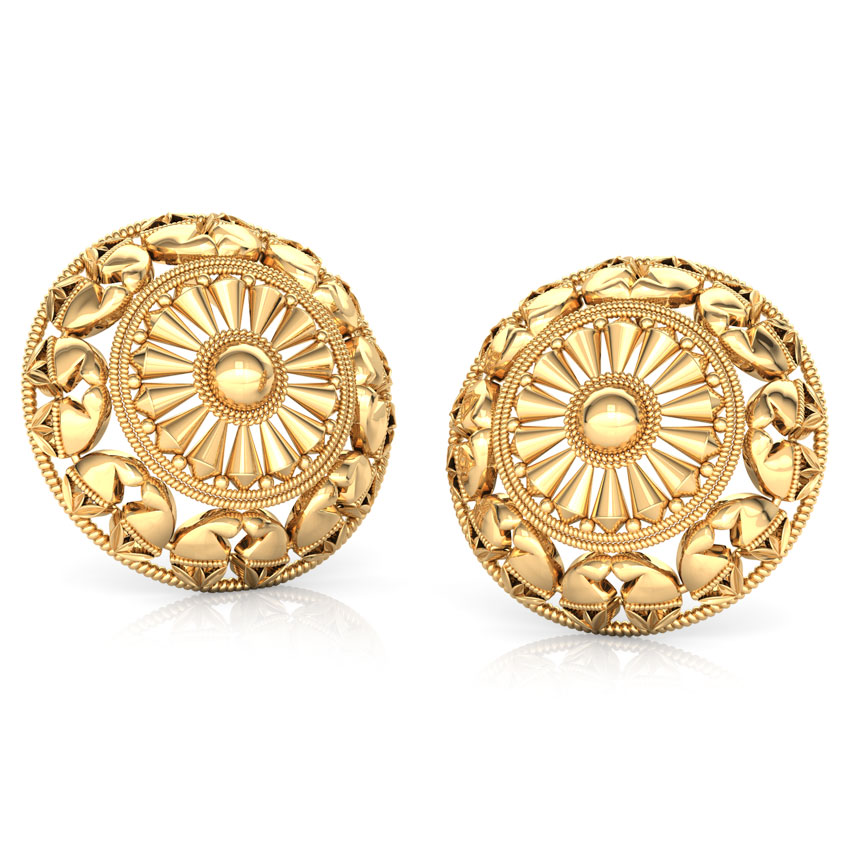 Paisley Halo Gold Stud Earrings