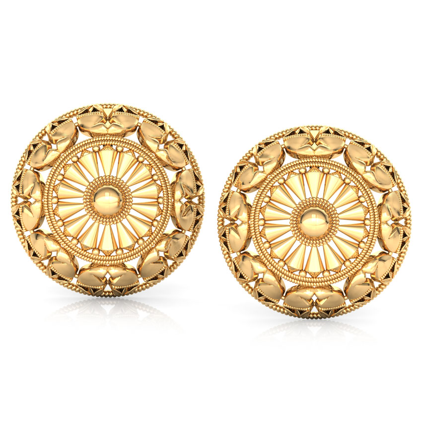 Paisley Halo Gold Stud Earrings