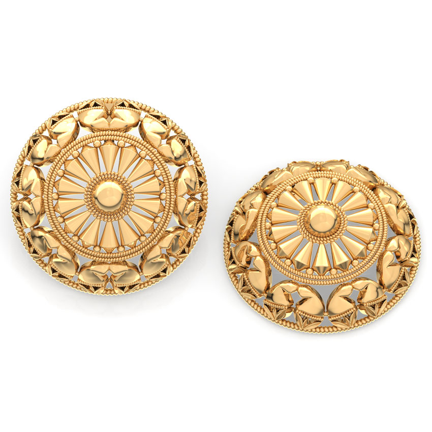 Paisley Halo Gold Stud Earrings