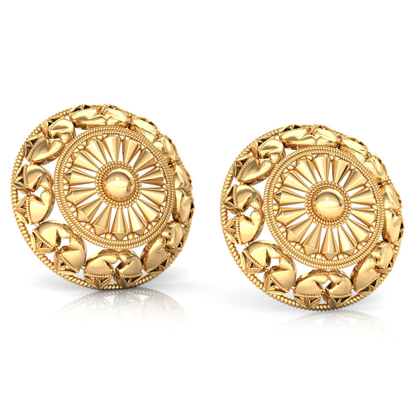 Paisley Halo Gold Stud Earrings