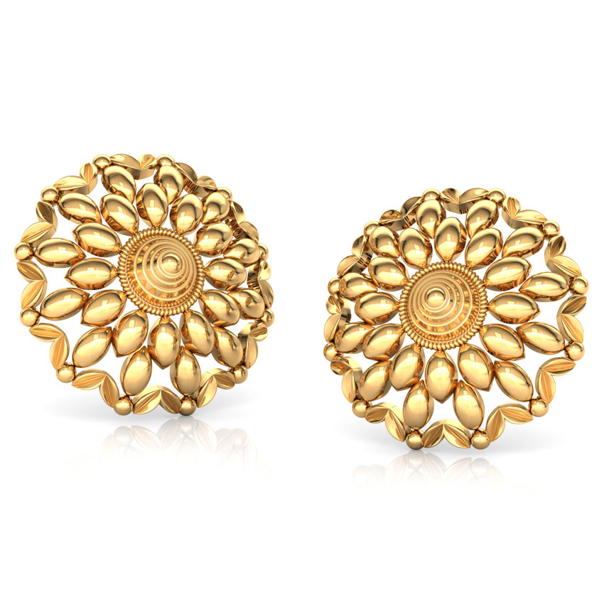 Encircle Floret Gold Stud Earrings