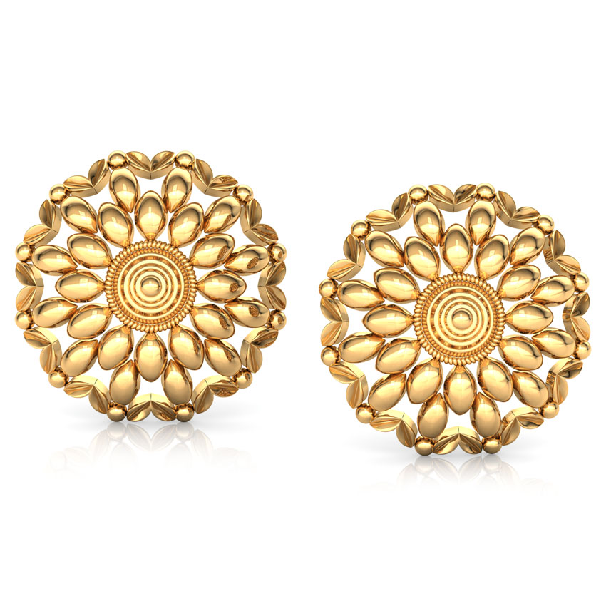 Encircle Floret Gold Stud Earrings