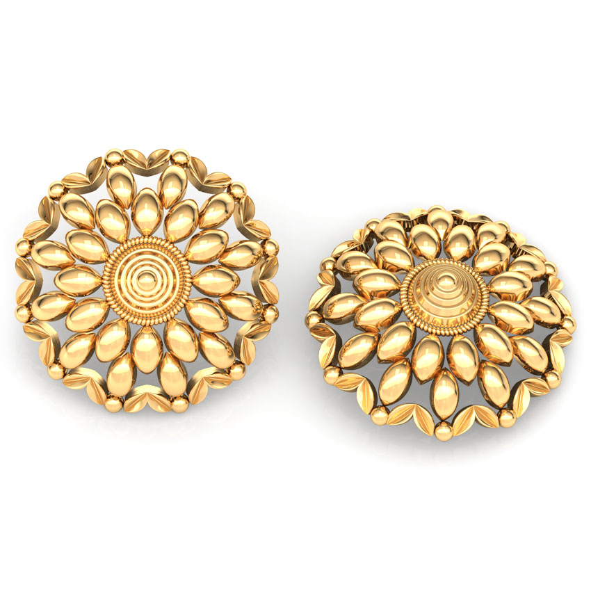 Encircle Floret Gold Stud Earrings