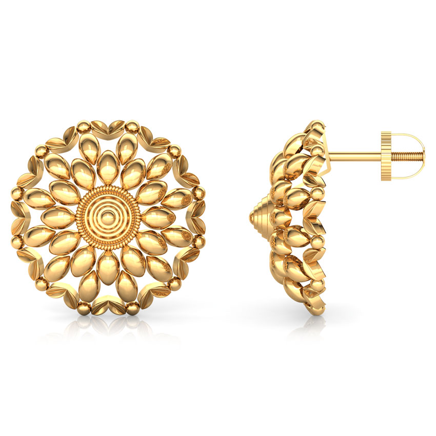 Encircle Floret Gold Stud Earrings