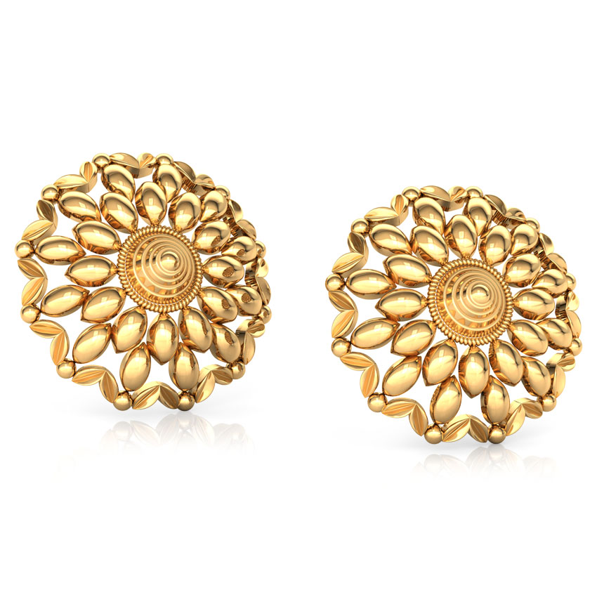 Encircle Floret Gold Stud Earrings