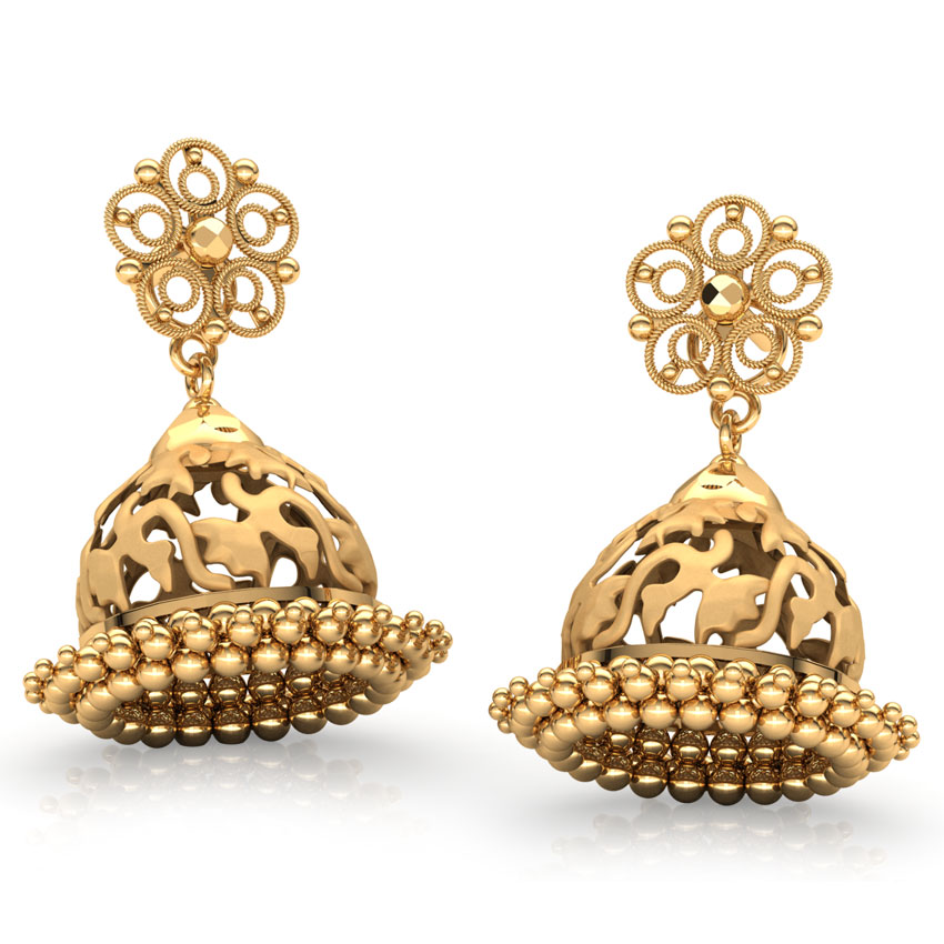 Filigree Gold Jhumkas