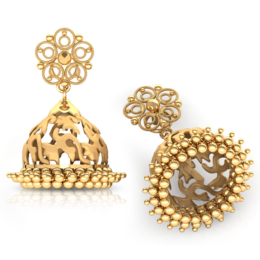 Filigree Gold Jhumkas